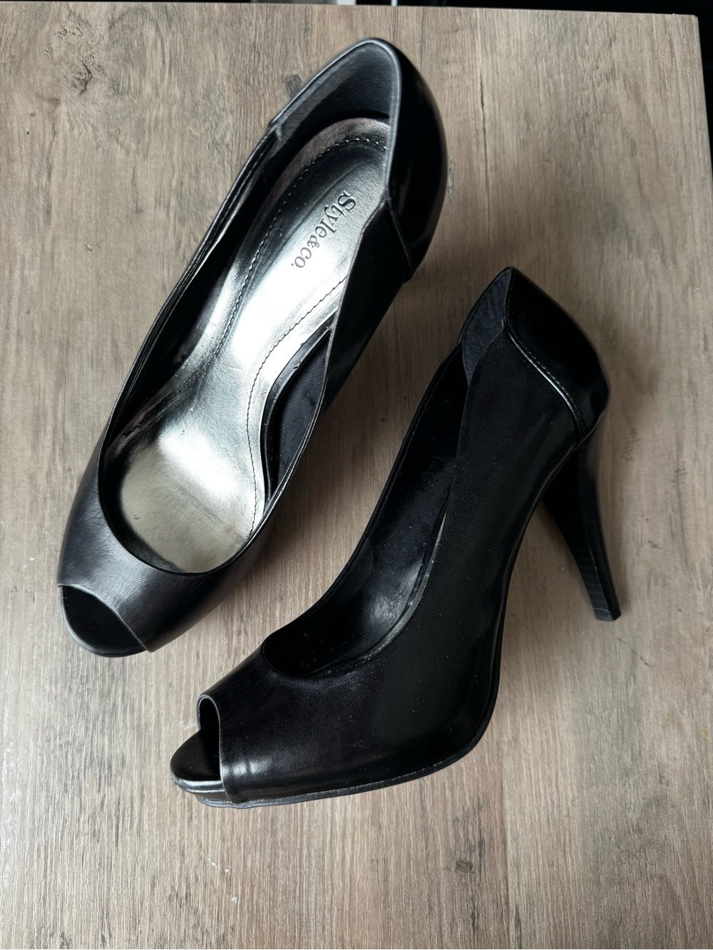 Style & Co Black Peep Toe Heels